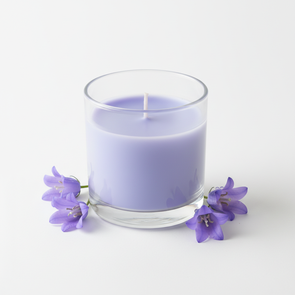 Small Clear Glass Candle Jar – Bluebells