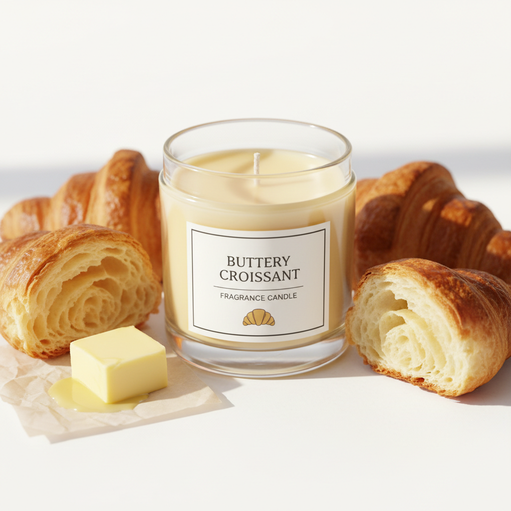 Small Clear Glass Candle Jar – Buttery Croissant