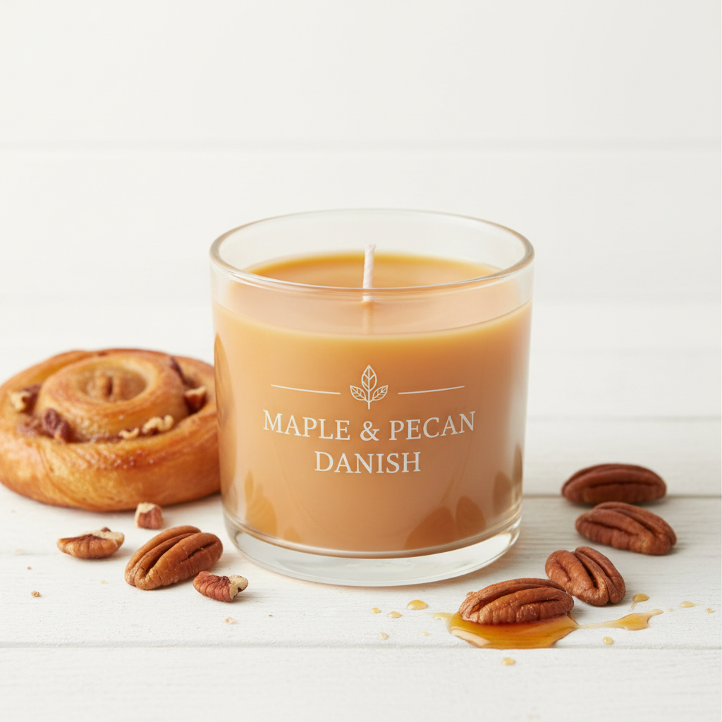 Small Clear Glass Candle Jar – Maple & Pecan Danish