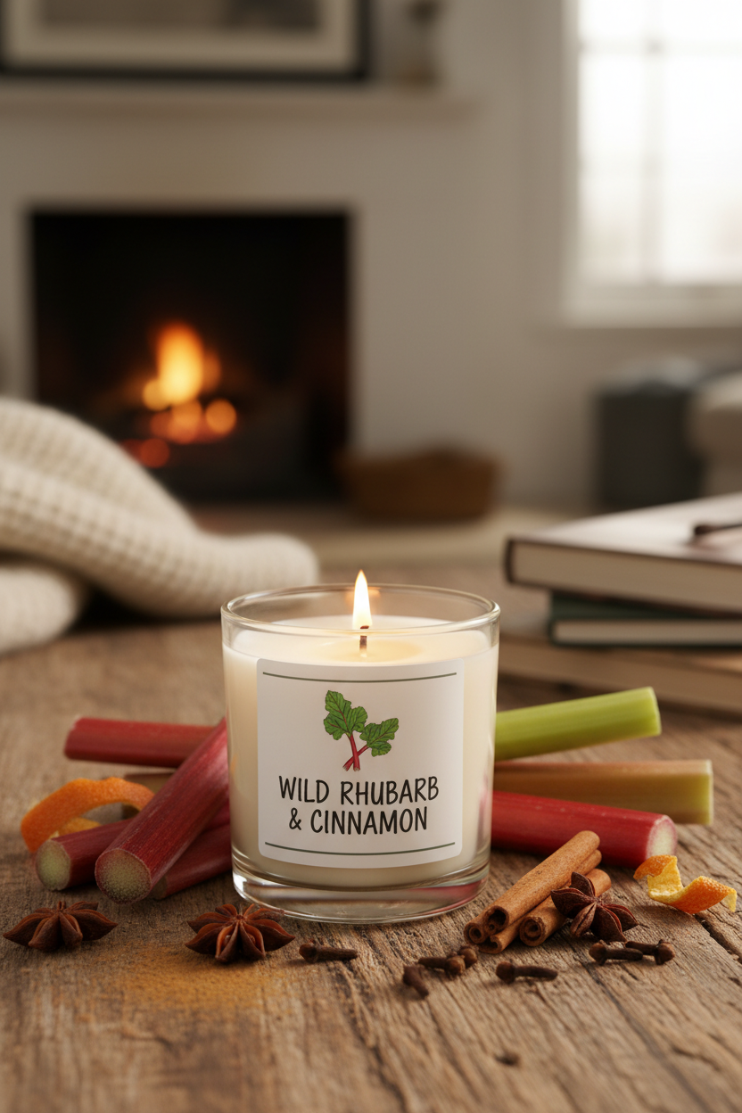 Wild Rhubarb & Cinnamon Soy Wax Candle