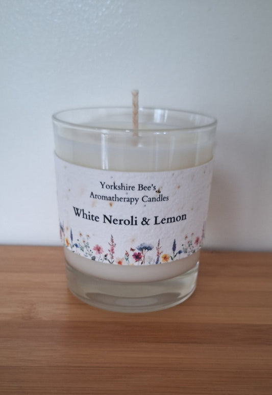 Soy Wax Glass Candle - White Neroli & Lemon