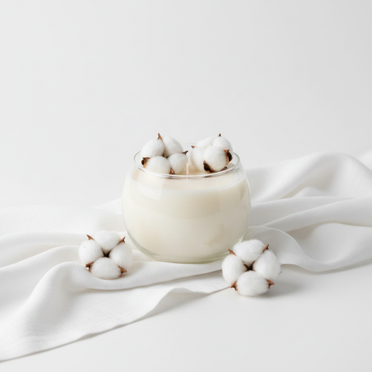 Clean Cotton Clear Glass Candle Jar